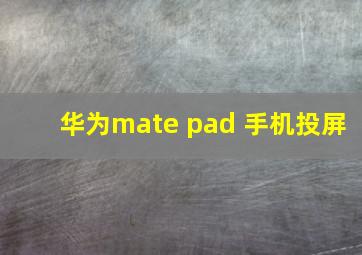 华为mate pad 手机投屏